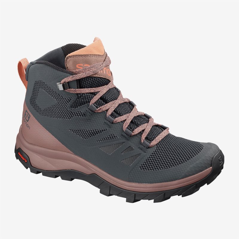 Salomon OUTline Mid GTX W Womens Hiking Boots Dark Grey | Salomon South Africa
